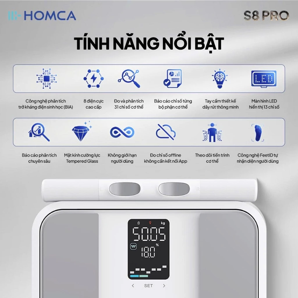 Cân điện tử thông minh HOMCA S8Pro