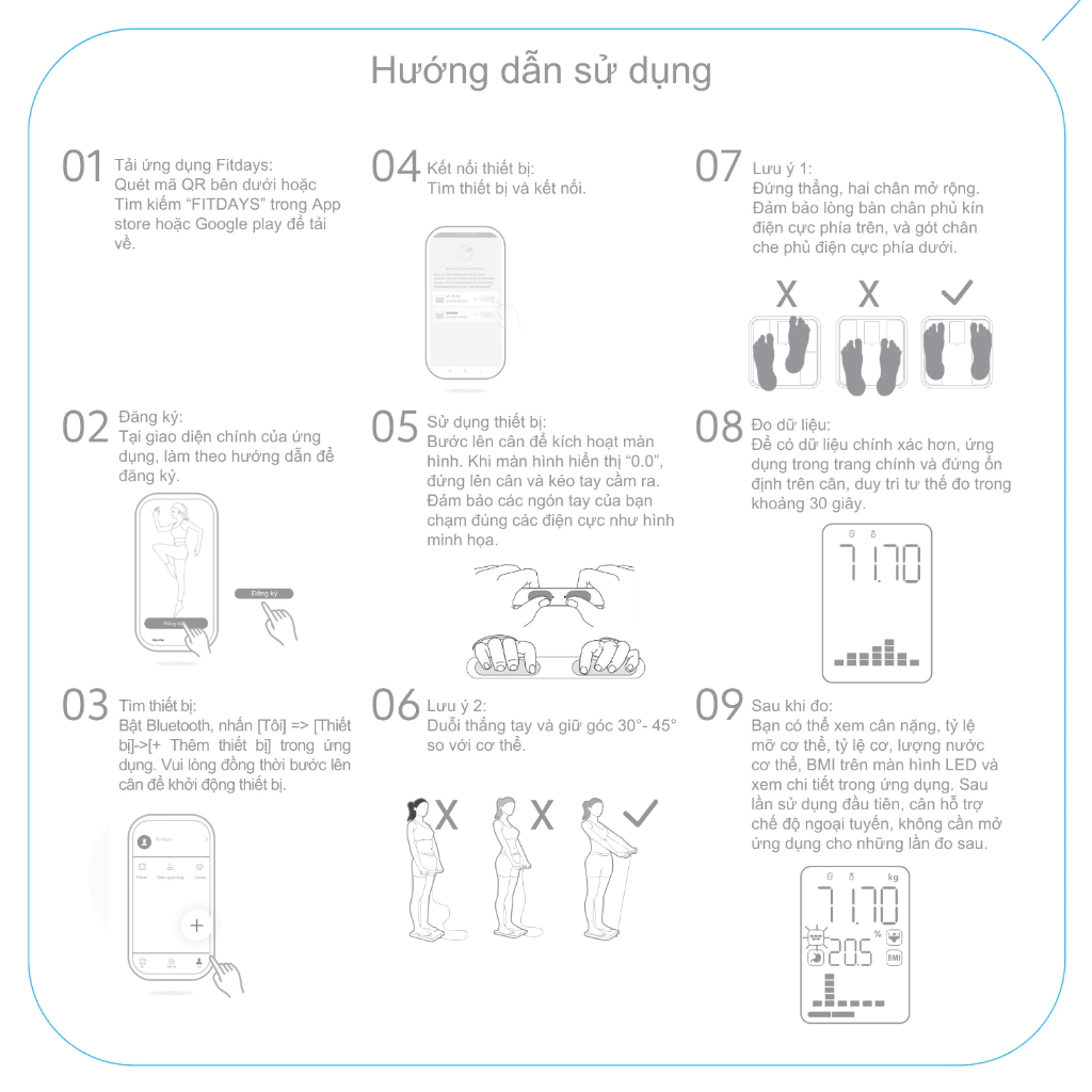 Cân điện tử thông minh HOMCA S8Pro
